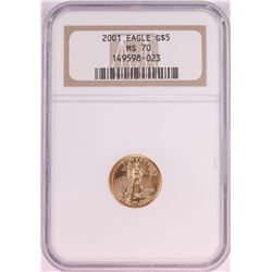 2001 $5 American Gold Eagle Coin NGC MS70