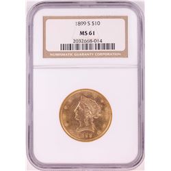 1899-S $10 Liberty Head Eagle Coin NGC MS61