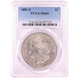 1881-S $1 Morgan Silver Dollar Coin PCGS MS65