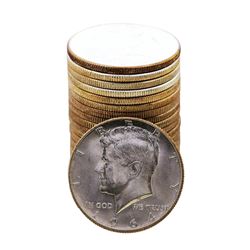 Roll of (20) Brilliant Uncirculated 1964-D Kennedy Half Dollar Coins Nice Toning