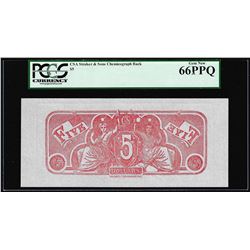 $5 Chemicograph Back Confederate Currency Note PCGS Gem New 66PPQ