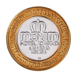 .999 Silver Maxim Hotel & Casino Las Vegas, NV $10 Limited Edition Gaming Token