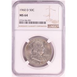 1960-D Franklin Half Dollar Coin NGC MS64