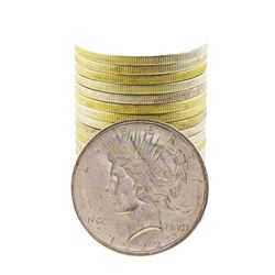 Roll of (20) Brilliant Uncirculated 1922 $1 Peace Silver Dollar Coins