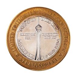 .999 Silver Stratosphere Las Vegas, Nevada $10 Casino Limited Edition Gaming Token
