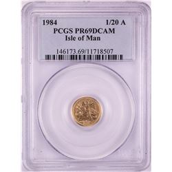 1984 Proof 1/20 oz Isle of Man Angel Gold Coin PCGS PR69DCAM