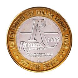.999 Silver Riviera Hotel & Casino Las Vegas $10 Casino Limited Edition Gaming Token