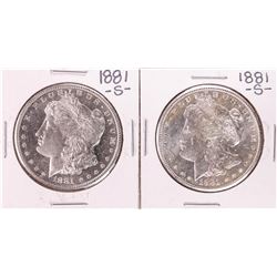 Lot of (2) 1881-S $1 Morgan Silver Dollar Coins