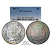 Image 1 : 1881-S $1 Morgan Silver Dollar Coin PCGS MS64 Amazing Toning