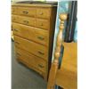 Image 2 : MAPLE 4 DRAWER CHEST OF DRAWERS WITH MATCHING HEADBOARD, QUEENSIZE BOXSPRING & MATTRESS, ROLLER FRAM