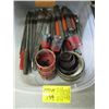 Image 1 : BIN OF ASSORTED HOLE SAWS, CHISELS, FILES ETC.