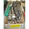 Image 1 : BOX WITH ASSORTED 1/2" RATCHET, IMPACT & REGULAR SOCKETS ETC.