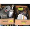 Image 1 : 2 WOODEN CRATES OF TAPE MEASURES, PAINT SPRAYERS, MISC ETC.