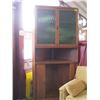 Image 1 : 1 LARGE CORNER SHELF UNIT WITH GREEN GLASS