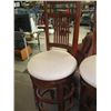 Image 2 : 4 WOODEN SWIVEL BAR STOOLS (1 CHAIR HAS CRACK)