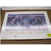 Image 1 : 2 - 1991 CLOVERDALE FRAMED RODEO POSTER (1 FRAMED 1 NOT FRAMED)