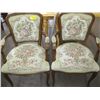 Image 1 : PAIR OF WOOD FRAMED UPHOLSTERED ANTIQUE LOOK CHAIRS