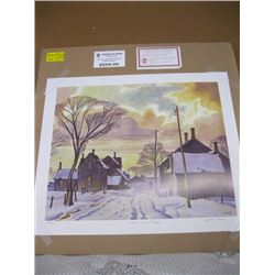 GROUP OF 7 PRINT  WINTER IN THE VILLAGE  BY A.J.CASSON