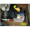 Image 1 : BOX OF MISC LAMP, HOCKEY CARDS, BAGS ETC.