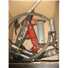Image 1 : BOX WITH ASSORTED AIR TOOLS, BRAD NAILER, ANGLE GRINDER, CHISEL ETC.