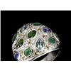 Image 2 : Natural Aquamarine, Emerald, Sapphire, Tanzanite Ring