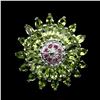 Image 1 : Natural Top Rich Green Peridot Ruby Ring