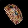 Image 2 : Natural Fancy Sapphire & Rhodolite Garnet Ring