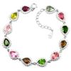 Image 1 : NATURAL MULTI COLOR TOURMALINE BRACELET