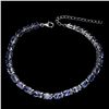 Image 2 : Natural Oval 6x4mm Blue Violet Tanzanite Bracelet