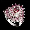 Image 2 : Natural Oval Marquise Rhodolite Garnet Ruby Ring