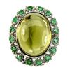 Image 1 : Natural Lemon Quartz & Emerald 48.59 Ct Ring