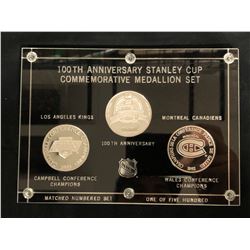 100TH ANNIVERSARY STANLEY CUP COMMEMORATIVE MEDALLION SET KINGS vs CANADIENS (.999 FINE SILVER)