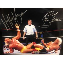 HULK HOGAN & RICK FLAIR DUAL SIGNED 8 X 10 WRESTLING PHOTO (PSA/DNA COA)