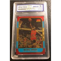 1996-97 FLEER POLYCHROME MICHAEL JORDAN 10th ANNIVERSARY Rookie Card REFRACTOR GOLD (10 GEM MINT)