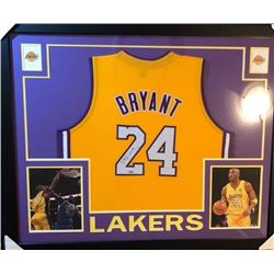 CUSTOM FRAMED KOBE BRYANT SIGNED LA LAKERS BASKETBALL JERSEY (STEINER COA)