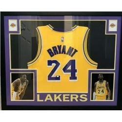 CUSTOM FRAMED KOBE BRYANT SIGNED LA LAKERS BASKETBALL JERSEY w/ HOLOGRAM