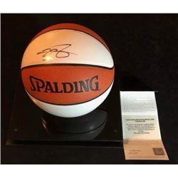 LeBRON JAMES SIGNED SPALDING BASKETBALL UPPER DECK COA