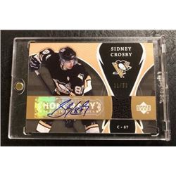 2007-08 UPPER DECK TRILOGY HOCKEY #SS-SC SIDNEY CROSBY HONORARY SCRIPTED SWATCHES