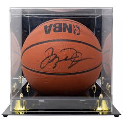 Michael Jordan Signed NBA Slam Dunk Basketball with Display Case (Beckett LOA)