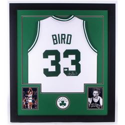 Larry Bird Signed 32x35 Custom Framed Jersey (Beckett COA)