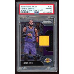 2019 PANIN PRIZM #LBJ LeBRON JAMES SENSATIONAL SWATCHES (GEM MINT 10)