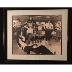 MUHAMMAD ALI SIGNED 16X20 FRAMED PHOTO w/ THE BEATLES (INCLUDES COA)