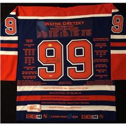 WAYNE GRETZKY SIGNED OILERS CAPTAIN STATS JERSEY (AUTOGRAPH AUTHENTIC COA)