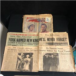 VINTAGE NEWSPRINT LOT (1930s ROYAL FAMILY...)