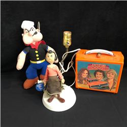 POPEYE/ DUKES of HAZZARD COLLECTIBLES LOT (POPEYE ORIGINAL OLIVE OYL LAMP 1960s)