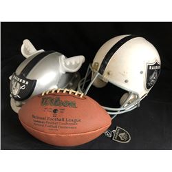 FOOTBALL COLLECTIBLES LOT (RAIDERS...)