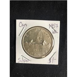 1957 CANADA SILVER DOLLAR (WL)