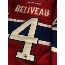 JEAN BELIVEAU SIGNED CANADIENS CAPTAIN JERSEY (BOSSA HOLOGRAM)