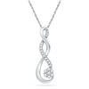 Image 1 : Womens Round Diamond Infinity Cluster Pendant 1/6 Cttw 10kt White Gold - REF-13W9K