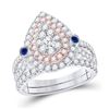 Image 1 : Round Diamond Bridal Wedding Ring Band Set 1-1/2 Cttw 10kt Two-tone Gold - REF-85N9F